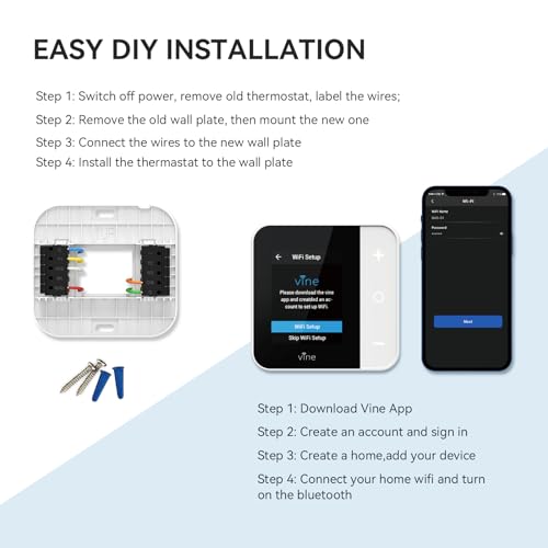 WiFi Smart Thermostat with Color Touchscreen for Home