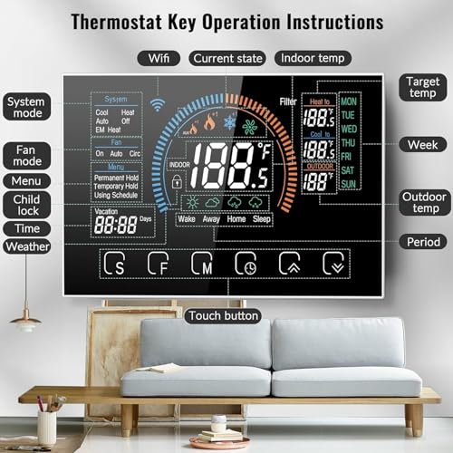 Smart Thermostat for Home WiFi with Voice Control