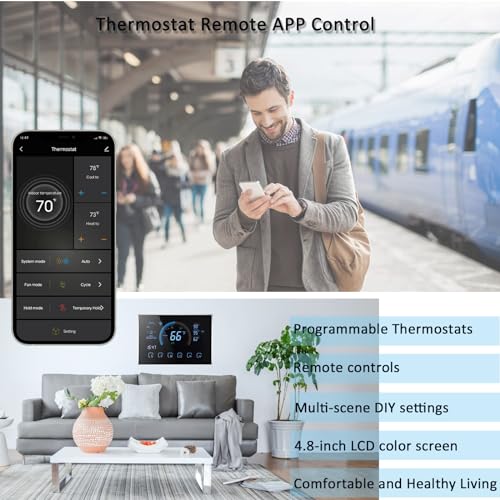 Smart Home Thermostat with WiFi, App, and Voice Control