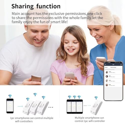 WiFi Smart Light Switches 10A DIY Module 4 Pack