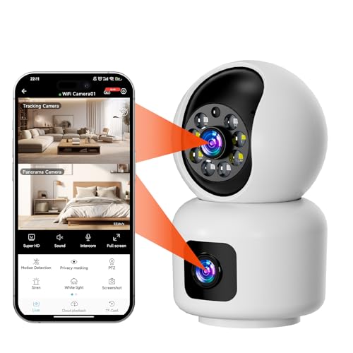 Hawkray 360° Dual Lens Smart Security Camera 2K