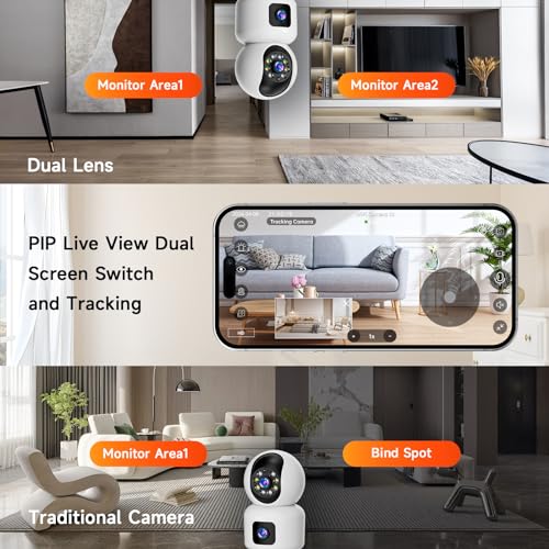 Hawkray 360° Dual Lens Smart Security Camera 2K