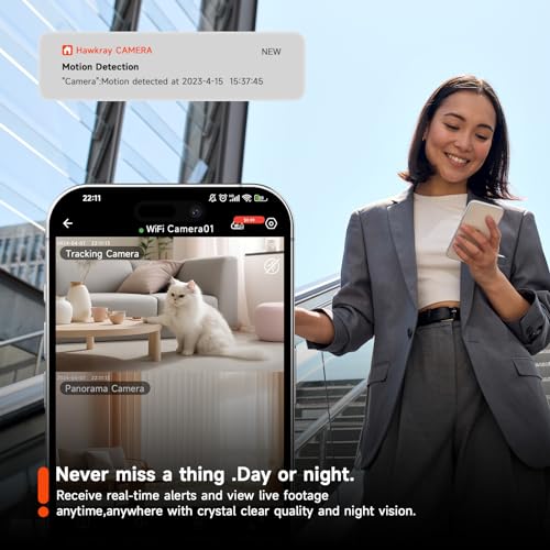 Hawkray 360° Dual Lens Smart Security Camera 2K