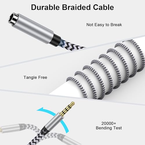6FT Hi-Fi Sound Headphone Extension Cable with 3.5mm Jack