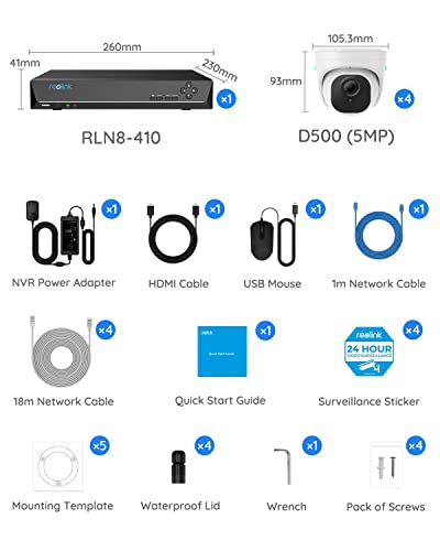 REOLINK Smart 5MP Security Camera System + 4 Cameras