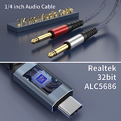 USB C to 1/4 Splitter Cable for Gadgets