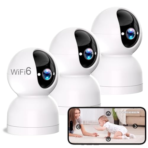 3-Pack Indoor 2K WiFi Security Cameras w/ Alexa