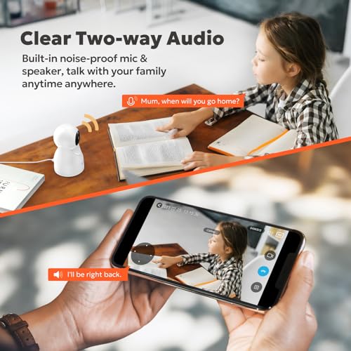 Indoor Owltron Pan/Tilt Security Camera 2K with Motion Detection