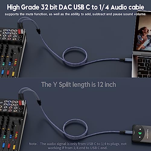 USB C to 1/4 Splitter Cable for Gadgets