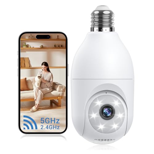 Wireless Light Bulb Security Camera with AI Detection