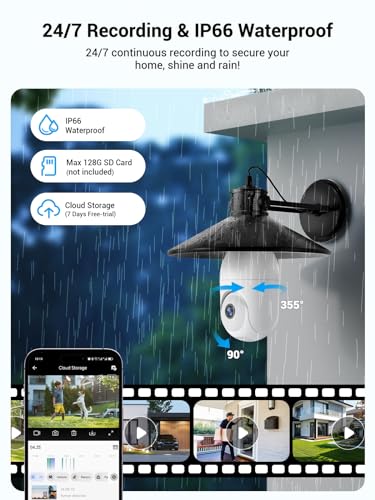 Wireless Light Bulb Security Camera with AI Detection
