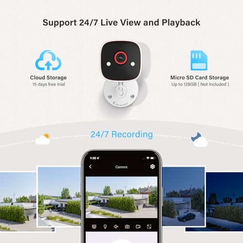 Jennov 2K Home Security Cameras - WiFi AI Motion Vision Alexa - 2PK