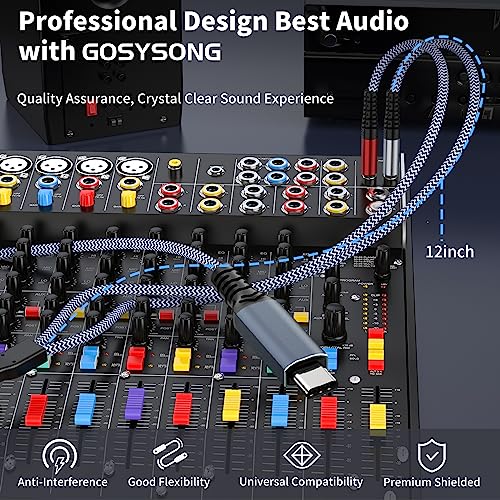 USB C to 1/4 Splitter Cable for Gadgets