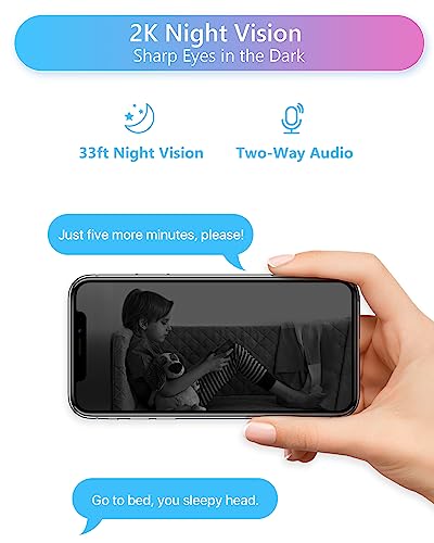 ZOSI Pan/Tilt Smart Security Camera 2K Wifi Baby Pet Monitor