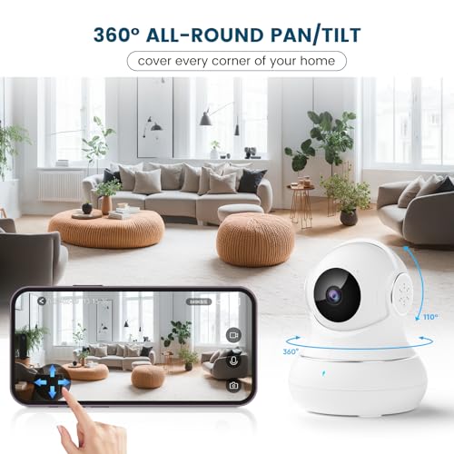 litokam 2K Indoor Security Camera with Pan/Tilt, Motion Detection