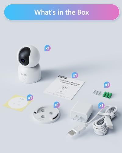 ZOSI Pan/Tilt Smart Security Camera 2K Wifi Baby Pet Monitor