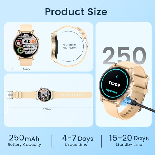 Unisex Smartwatch: 1.43" Amoled Touchscreen, Call Answer, Fitness Tracker