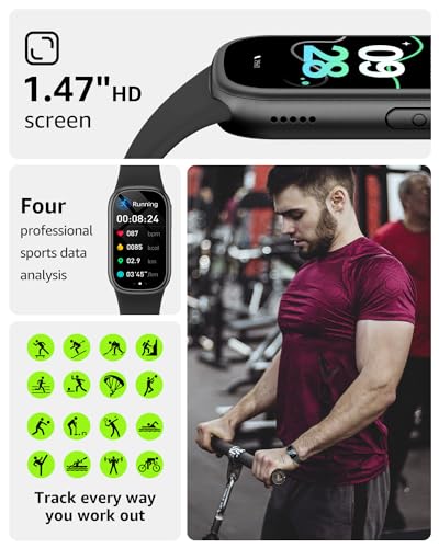 IP68 Waterproof Smartwatch with Fitness Tracker and 130+ Sport Modes
