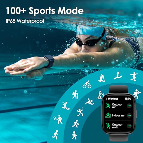 KEEPONFIT Smart Watch with Alexa: IP68 Waterproof, Fitness Tracker