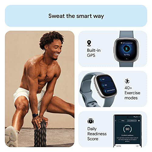 Fitbit Versa 4 Fitness Smartwatch - Blue/Platinum, One Size