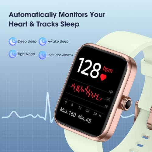 LIVIKEY Smartwatch: Heart Rate Monitor, Blood Oxygen, 5ATM Waterproof