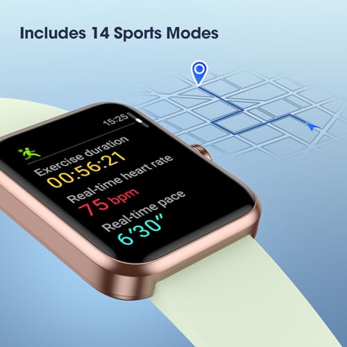 LIVIKEY Smartwatch: Heart Rate Monitor, Blood Oxygen, 5ATM Waterproof