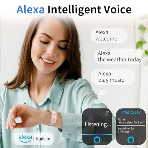 Hikwel Alexa Built-in Smartwatch for Women, Pink