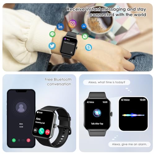 Smart Watch 1.85" for Men Women, 100+ Sport Modes