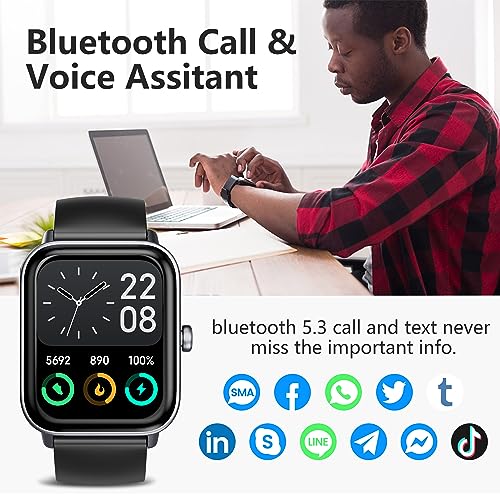 Hoowel Alexa Built-in Smartwatch for Men/Women, IP68 Waterproof