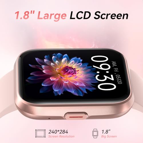 Fitpolo Smart Watch: 1.8'' Alexa, Fitness Tracker, IP68, Bluetooth