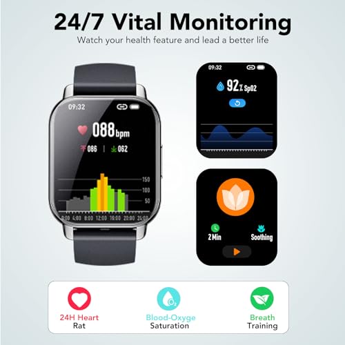 Touch Screen Smart Watch for Men Women, IP68 Waterproof