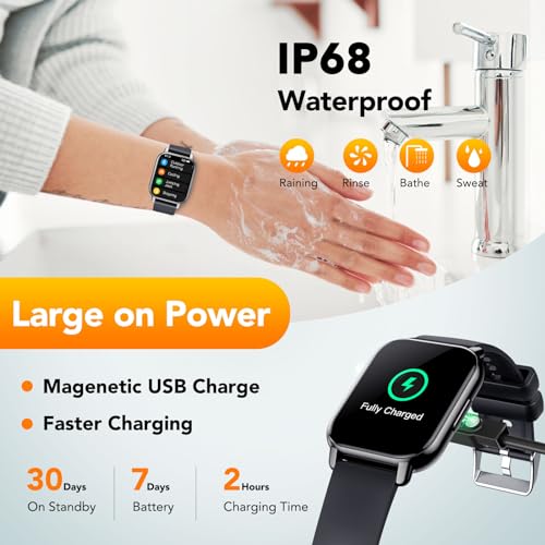 Touch Screen Smart Watch for Men Women, IP68 Waterproof