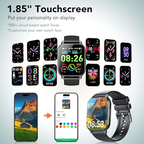 Touch Screen Smart Watch for Men Women, IP68 Waterproof