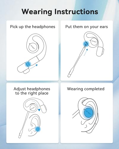 EMEET Open Ear Headphones with Mic - Bluetooth 5.3