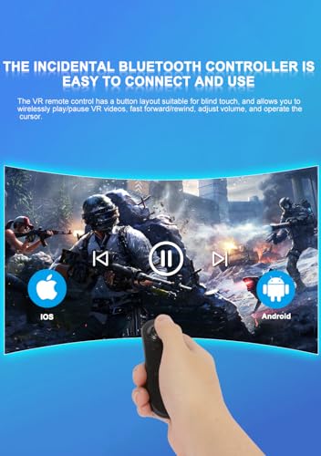 LAPORIO VR Headset with Bluetooth Controller and Ultra-Wide Viewing Angle