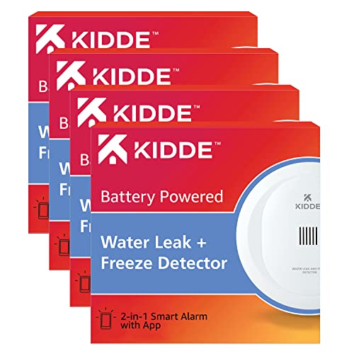 Kidde WiFi Water Leak & Freeze Alarm + Smoke Detector Alexa-Compatible