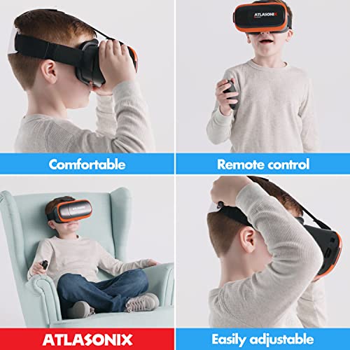 Phone VR Headset with Controller, 3D Glasses for Kids