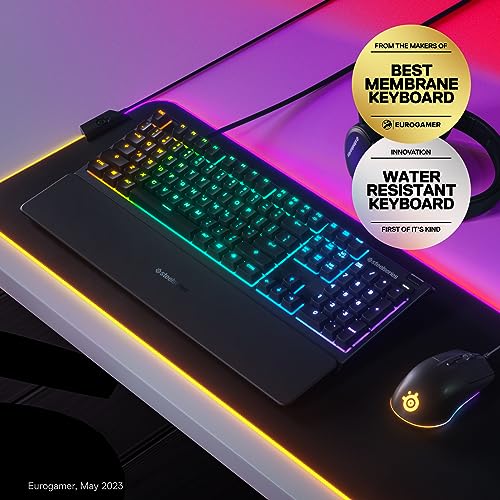SteelSeries Apex 3 RGB Gaming Keyboard with Magnetic Wrist Rest