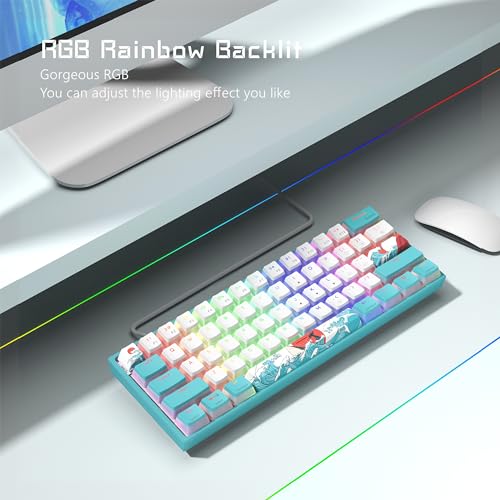 Womier WK61 Mechanical RGB Gaming Keyboard with Blue Keycaps