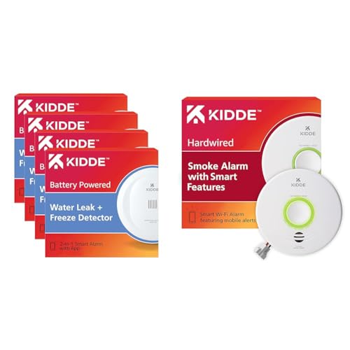 Kidde Smart Home Bundle: WiFi Leak & Freeze Alarm, Smoke Detector
