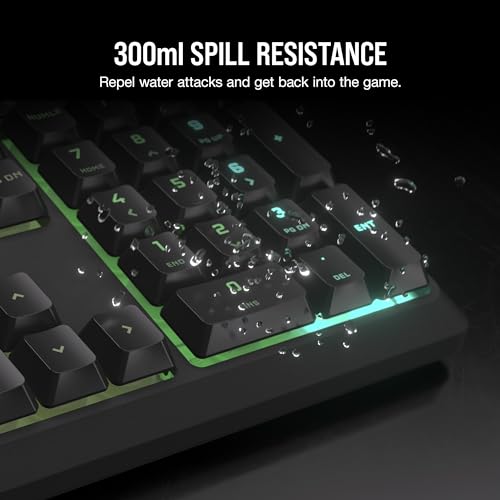 Corsair K55 CORE RGB Membrane Gaming Keyboard - Quiet, Responsive, Spill Resistant