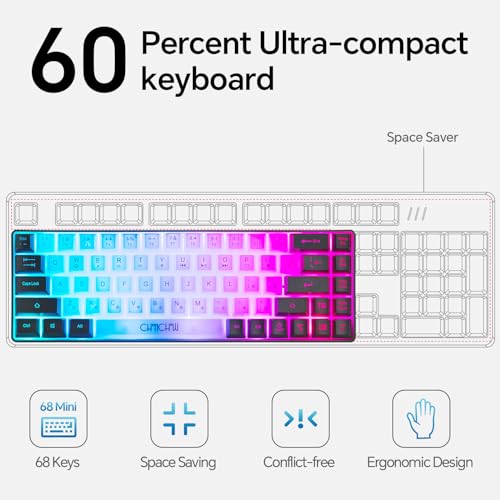 CHONCHOW Mini RGB 60% Gaming Keyboard for Xbox