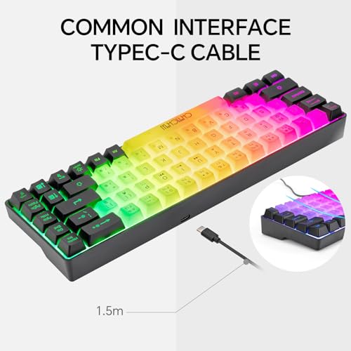 CHONCHOW Mini RGB 60% Gaming Keyboard for Xbox