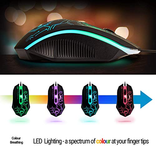 RGB Backlit Gaming Bundle for PC, Xbox, PS4 - 4-in-1 Hornet RX-250