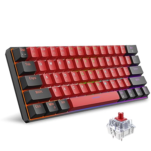 Snpurdiri 60% Mini Gaming Mechanical Keyboard, Red Switches