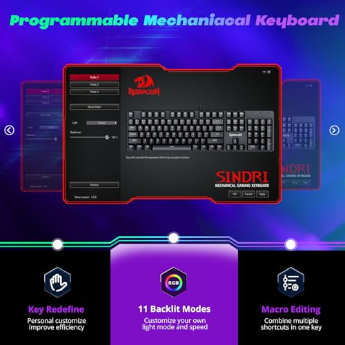Redragon Wired Mechanical Gaming Keyboard with Red Switch