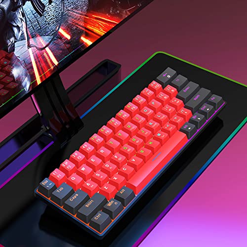 Snpurdiri 60% Mini Gaming Mechanical Keyboard, Red Switches