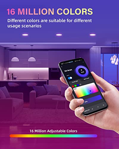 POWERASIA 12 Pack Smart Dimmable LED Downlights, 6