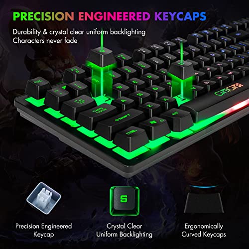 CHONCHOW RGB Backlit Gaming Keyboard for Laptop & Console