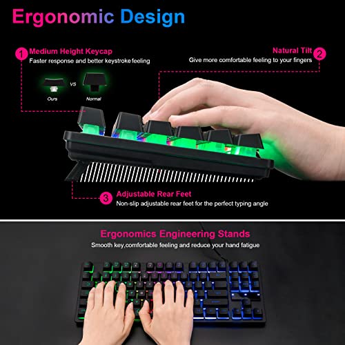 CHONCHOW RGB Backlit Gaming Keyboard for Laptop & Console